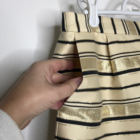 J Crew Gold, Cream and Black Mini Skirt - size 6 - Picture 6 of 9